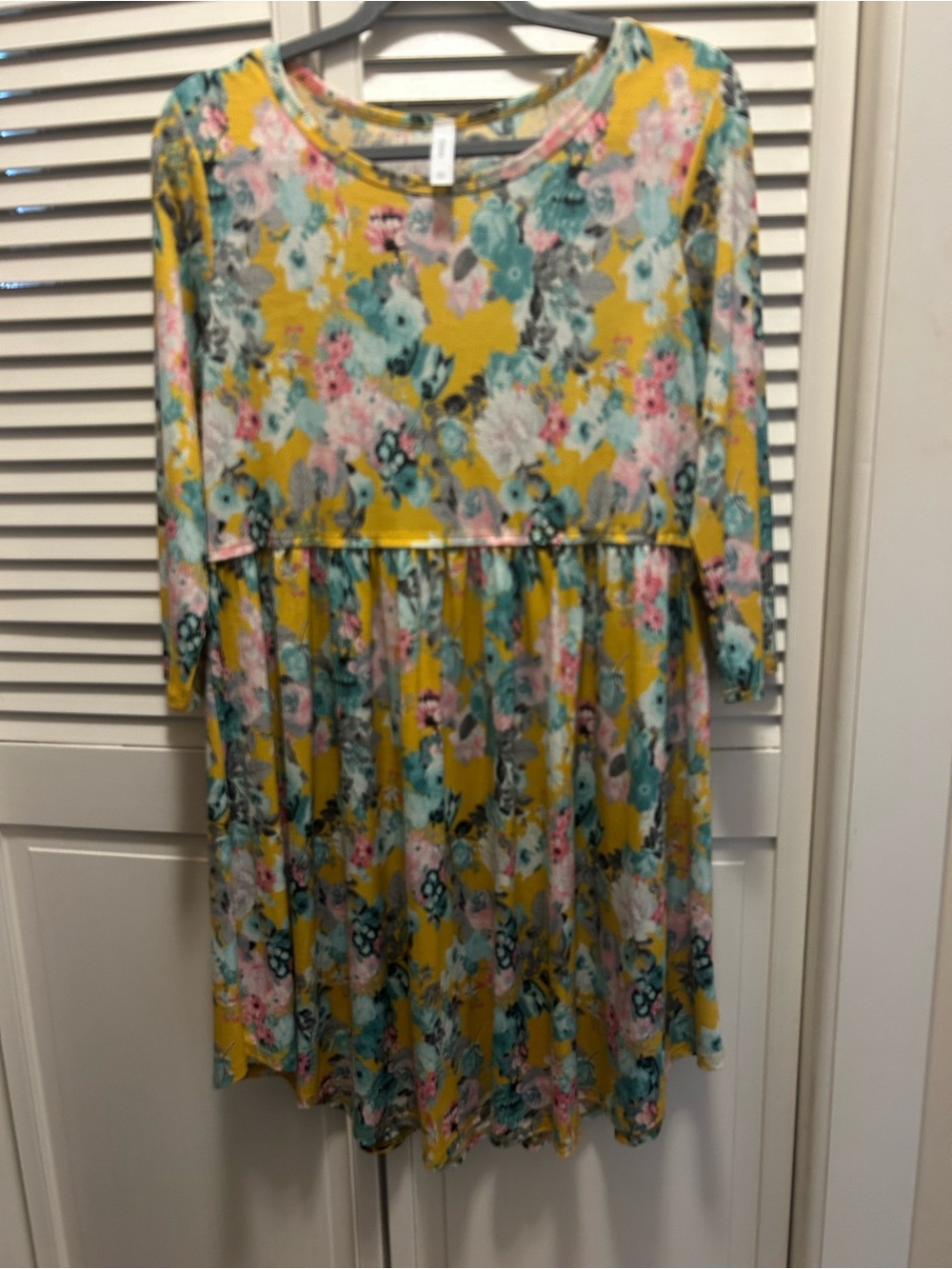 Honeyme Yellow Floral Girls' Swing Dress